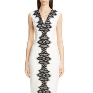 Lela Rose Ivory with Black Lace Detail Dress - Brand New w/ Tags - Size 6